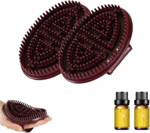 Meridian Brush,Meridian Brush Massage Body,Whole Body Relaxation Massage Comb for Body and Leg Relaxation, Soothing Muscles to Relieve Fatigue (D 2pcs with Essential Oil)
