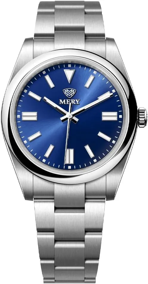 MERY Men's Sporty Automatic Watch NH35 Movement 39mm with Sapphire Crystal Luminous Hands 10Bar Waterproof Dress Business Style