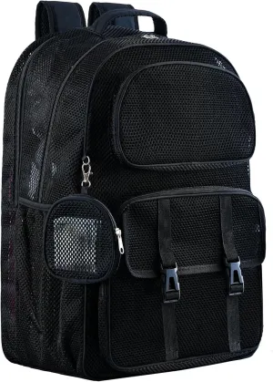 Mesh Backpack for School Heavy Duty, See Through Backpack for Women Men Student Diving Travel(3 sizes)