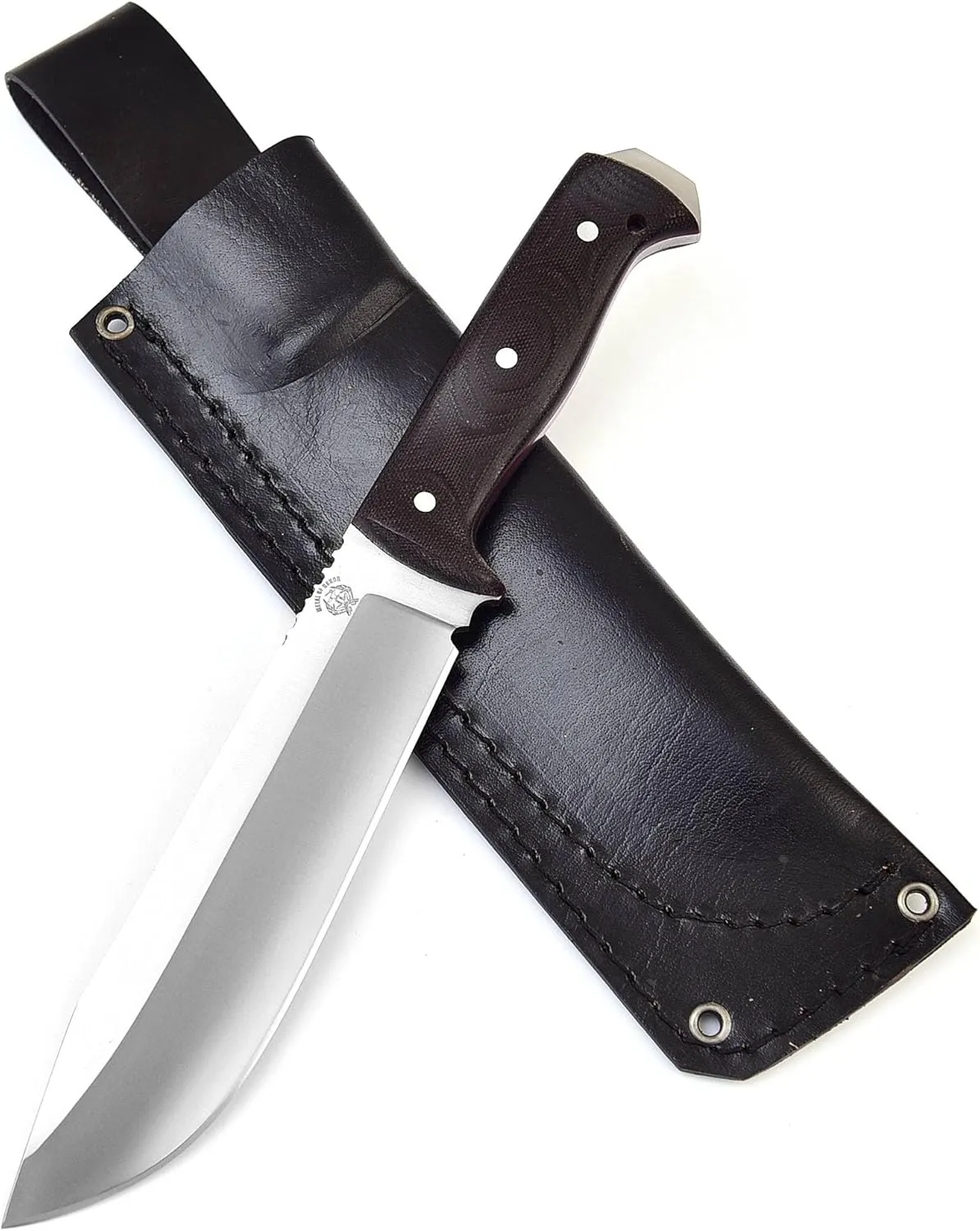METAL OF HONOR Full Tang Fixed Blade Survival Knife, Bushcraft and Camping Outdoor Hunting Made of D2 Steel With Sheath (Brown)