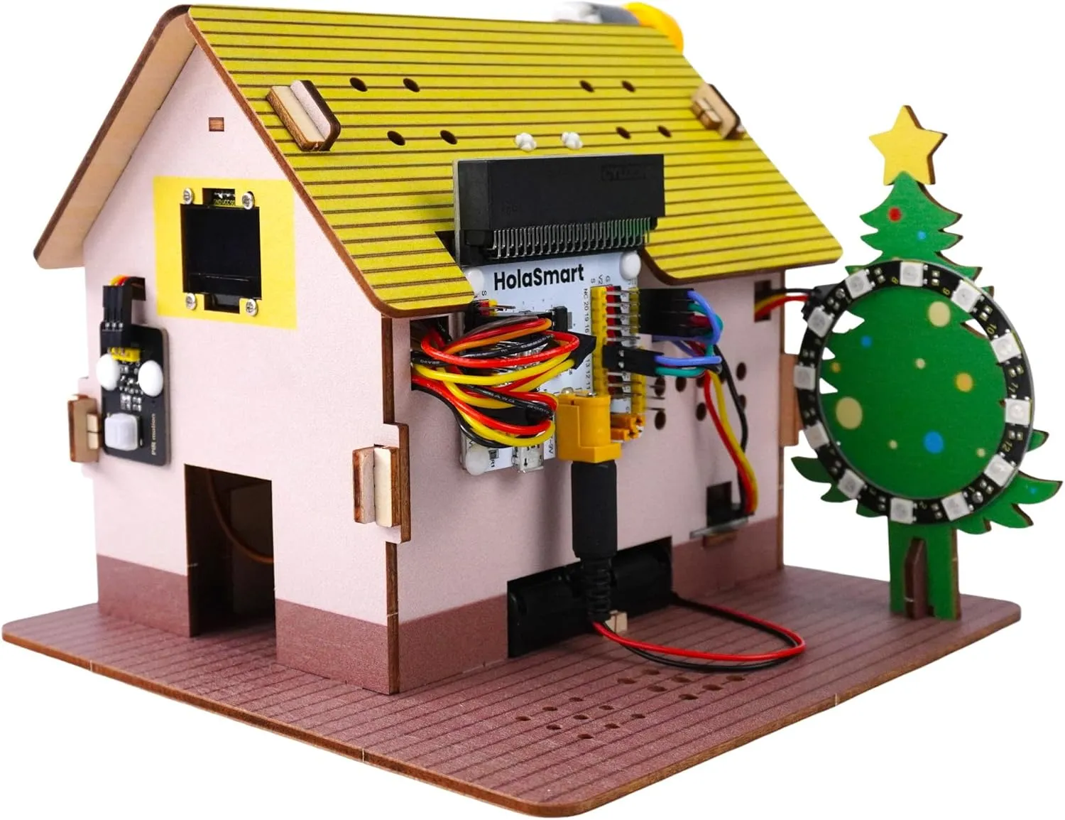 Microbit Smart Home Kit for Microbit V1 and V2,STEM Education Kit with Online Tutorial(Without Micro:bit and AAA Battery,Yellow