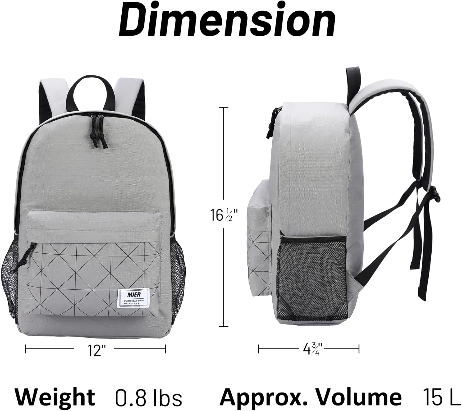 MIER Insulated Backpack Cooler Small Leakproof Lightweight Cute for Women Men to Work, Picnics, Camping, Park Day Trips, 15 L