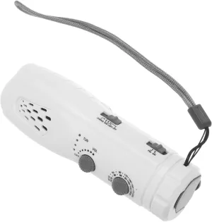 Mikikit Hand Crank Emergency Flashlight Radio Portable Hand Powered Flashlight with Sos Alarm Compact LED Light for Camping Hiking and Home Emergency Preparedness