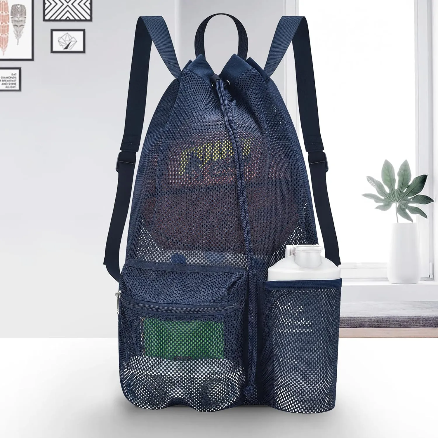 Mildbeer Large Drawstring Backpack for Men Women Athletic Gym Sports Workout Beach Swimming Commuting Travel