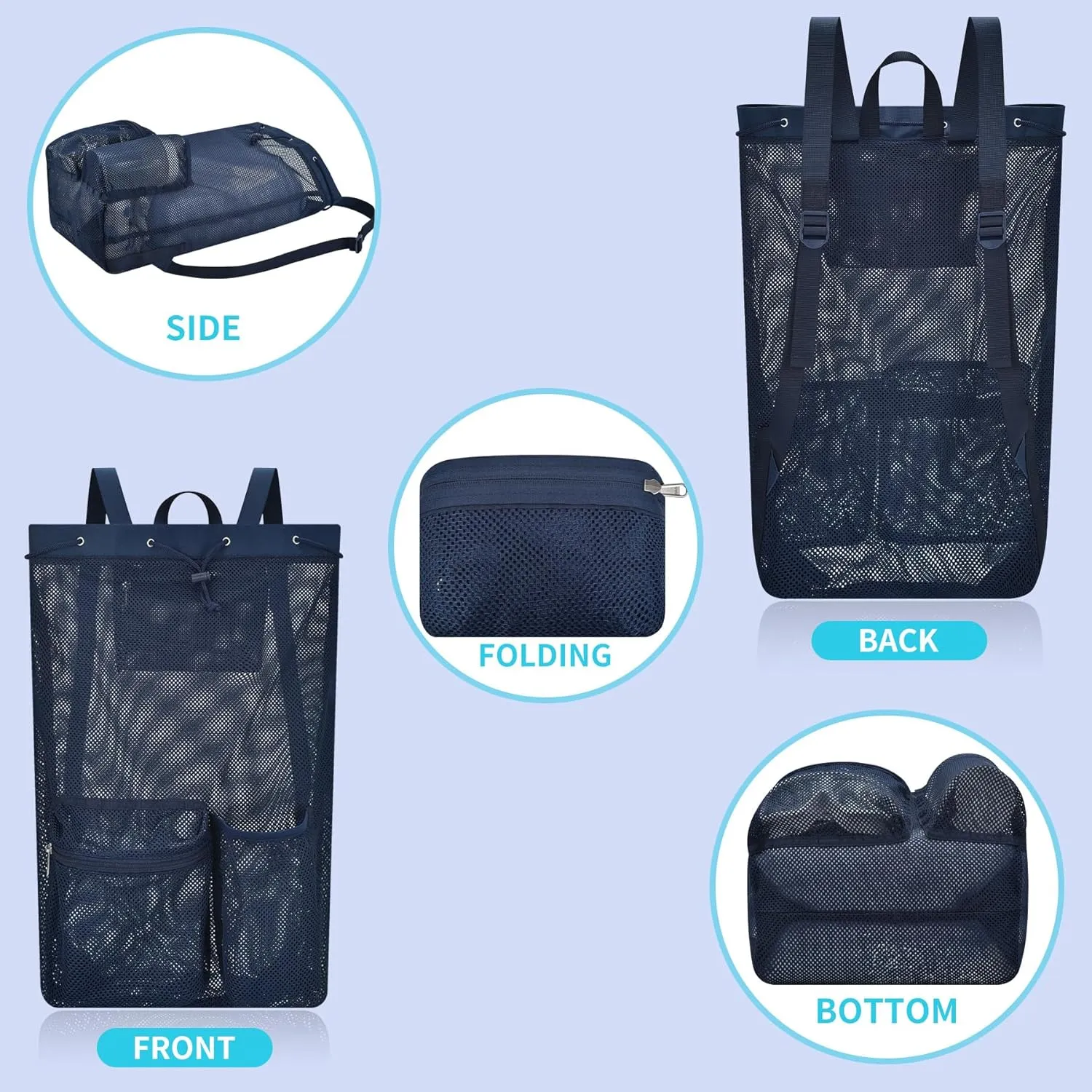 Mildbeer Large Drawstring Backpack for Men Women Athletic Gym Sports Workout Beach Swimming Commuting Travel