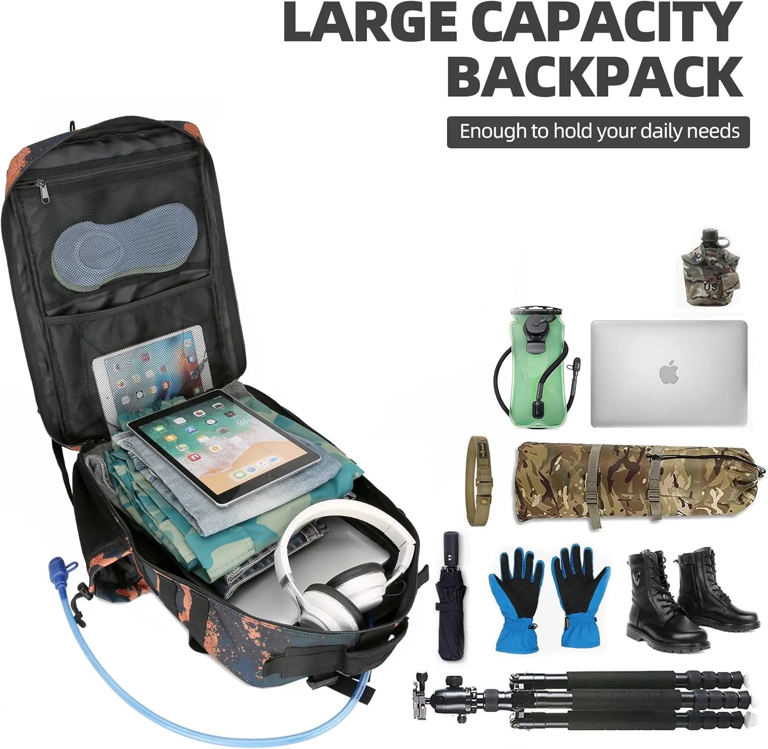 Military 45L Tactical Assault Backpack 3 day assault pack with Molle Waterproof backpack Rucksack for Tactical Backpacks