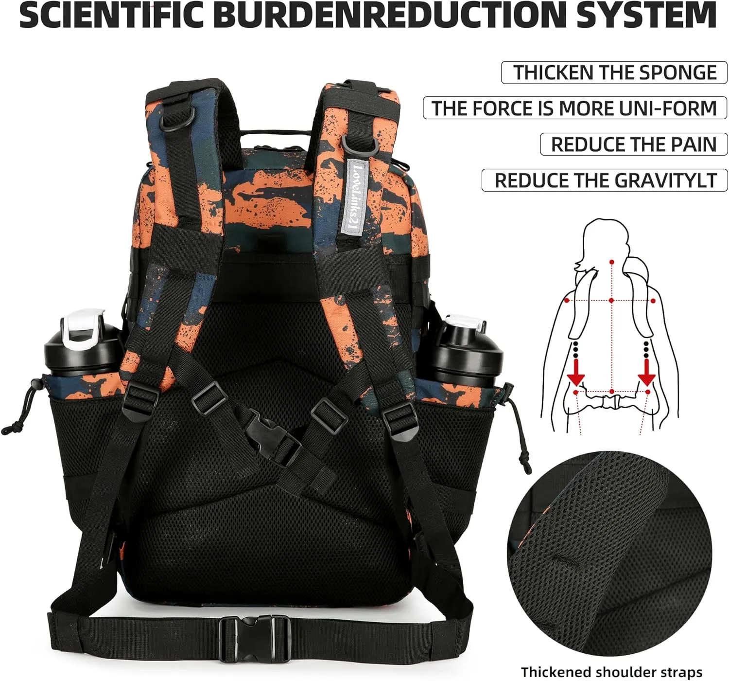 Military 45L Tactical Assault Backpack 3 day assault pack with Molle Waterproof backpack Rucksack for Tactical Backpacks
