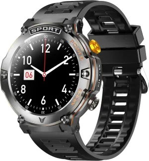 Military-Grade Rugged Smart Watch: 1.43" AMOLED HD, 5ATM Waterproof, 100  Sports Modes, Blood Pressure/SpO2 Monitor, Compass no Barometer, 15-Day Battery for Outdoor Adventures
