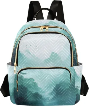 Mini Backpack for Women Smoky Green Mountains Mini Backpack Purse Lightweight Small Daypack, 8.5L