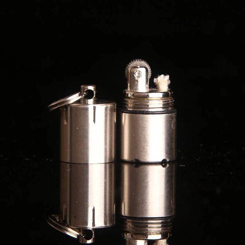 Mini Compact Kerosene Lighter Key Chain Capsule