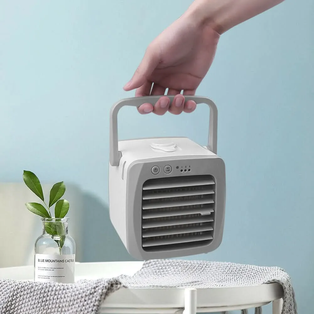 Mini Portable Air Conditioner Fan – USB Powered with 3-Speed Settings
