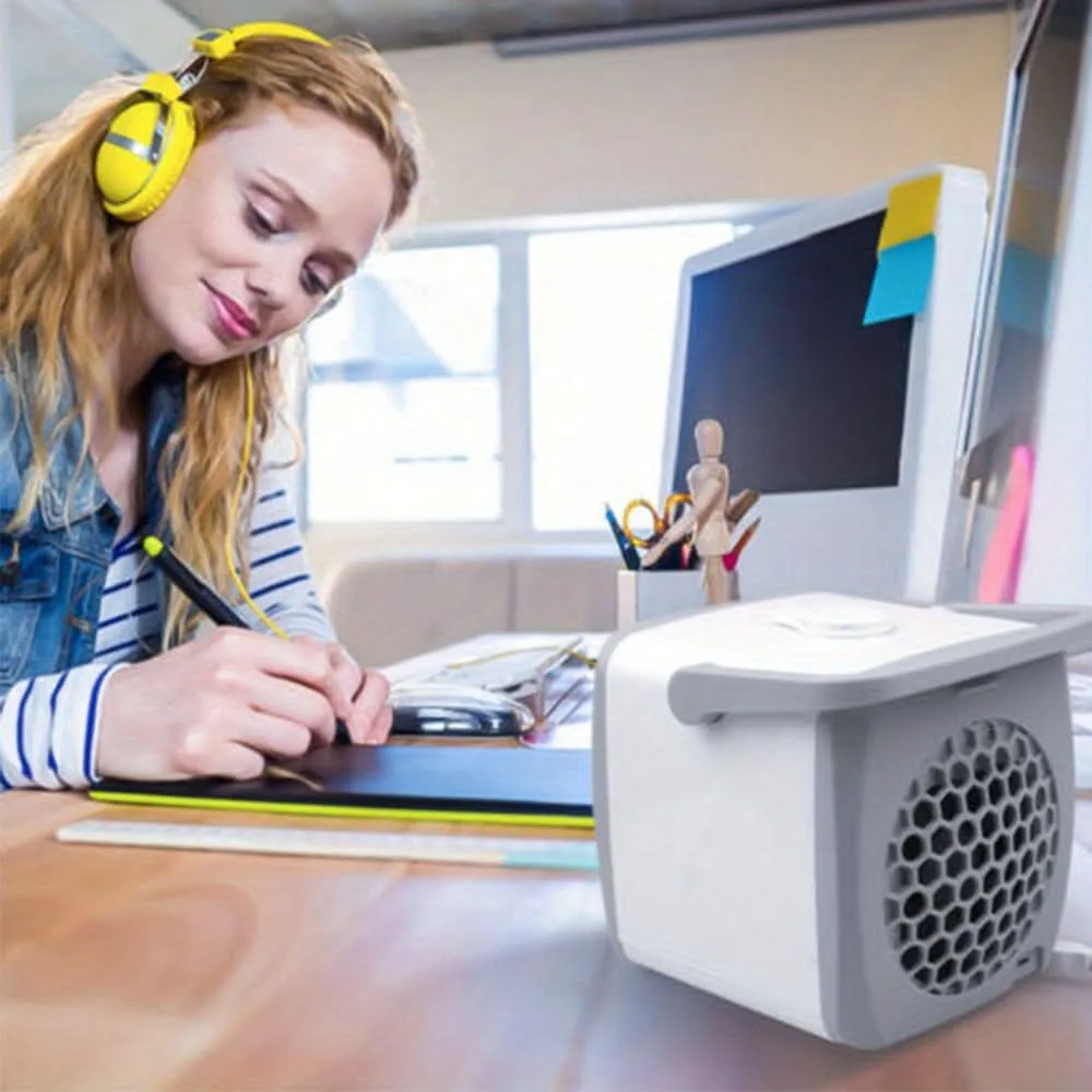 Mini Portable Air Conditioner Fan – USB Powered with 3-Speed Settings