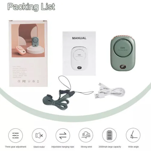 Mini USB Portable Hanging Neck Fan Electric Air Conditioner Air Cooler 3 Colors