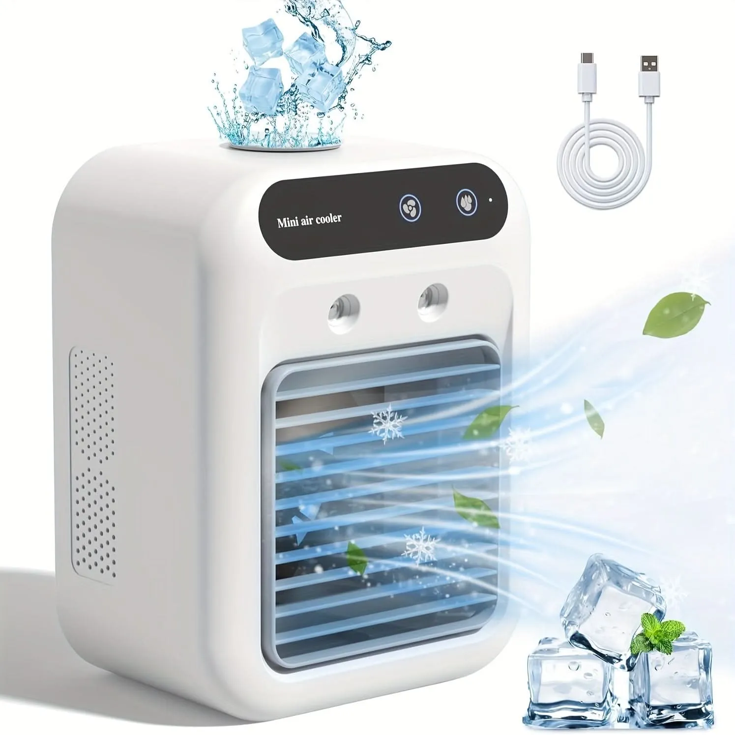 Mini USB Rechargeable Desk Fan – 1800mAh Portable Air Cooler