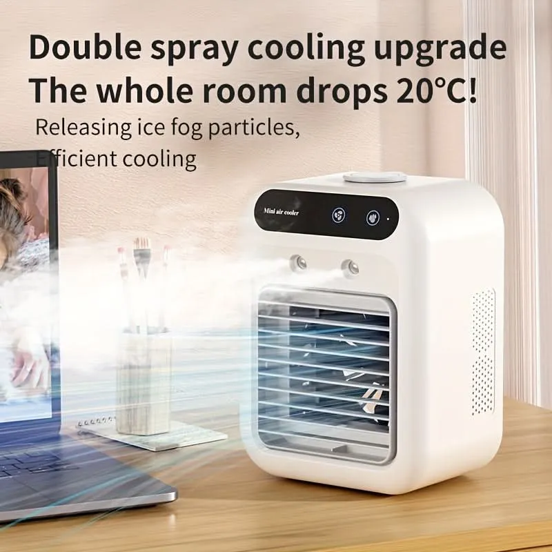 Mini USB Rechargeable Desk Fan – 1800mAh Portable Air Cooler