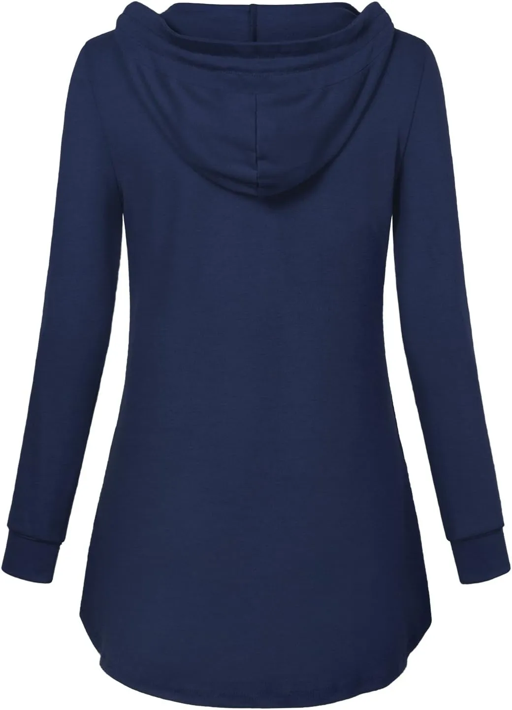 Miusey Womens Hooded Shirts Long Sleeve V Neck Tunic Hoodie Lightweight Sweatshirts with Kangaroo Pocket
