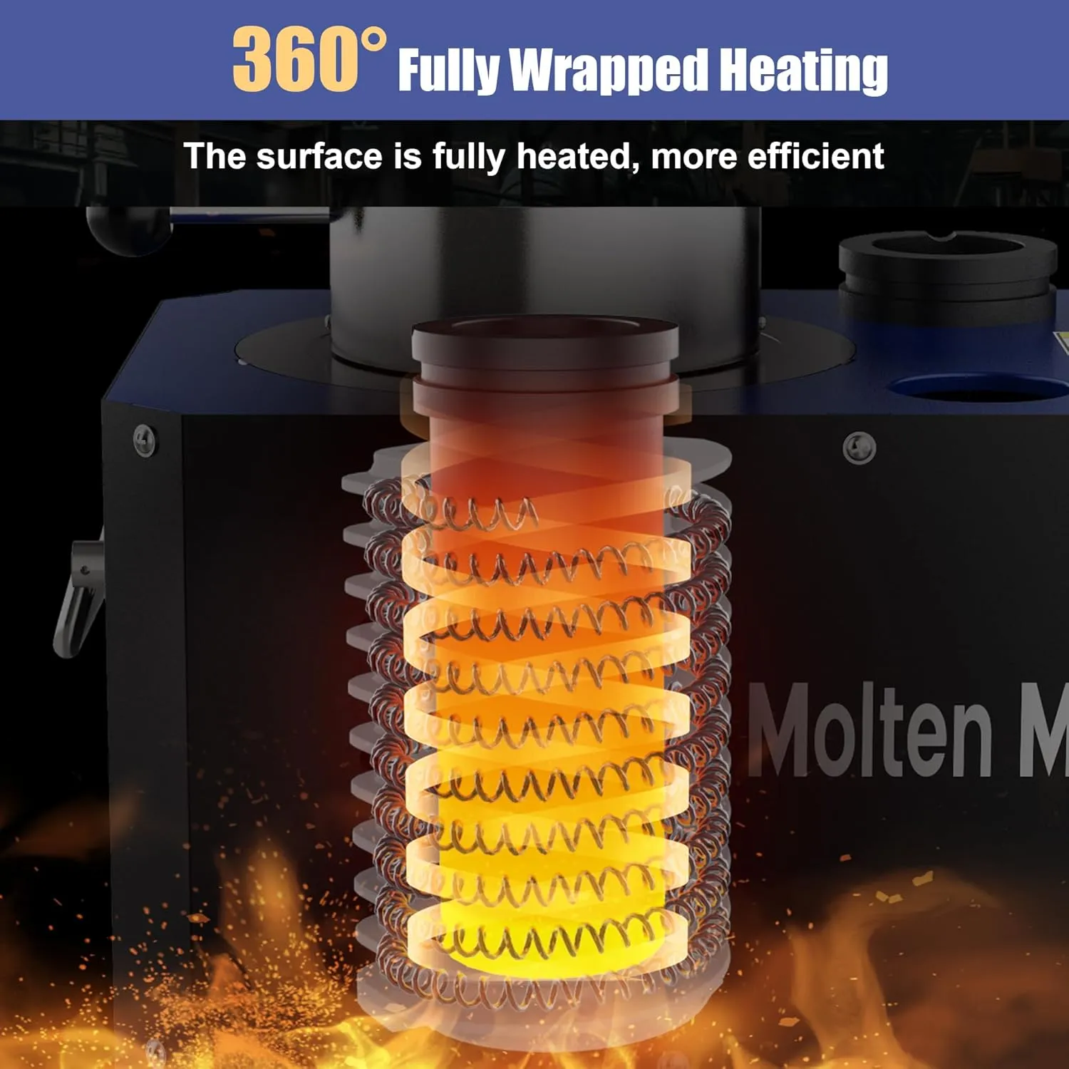 MMasters 3KG Electric Melting Furnace, 1600W 2102℉ Digital Temp Control Gold Smelting Furnace Kit Foundry Kiln with Graphite Crucible & Ingot Molds for Melt Scrap Metal, Silver, Aluminum (Blue Pro)