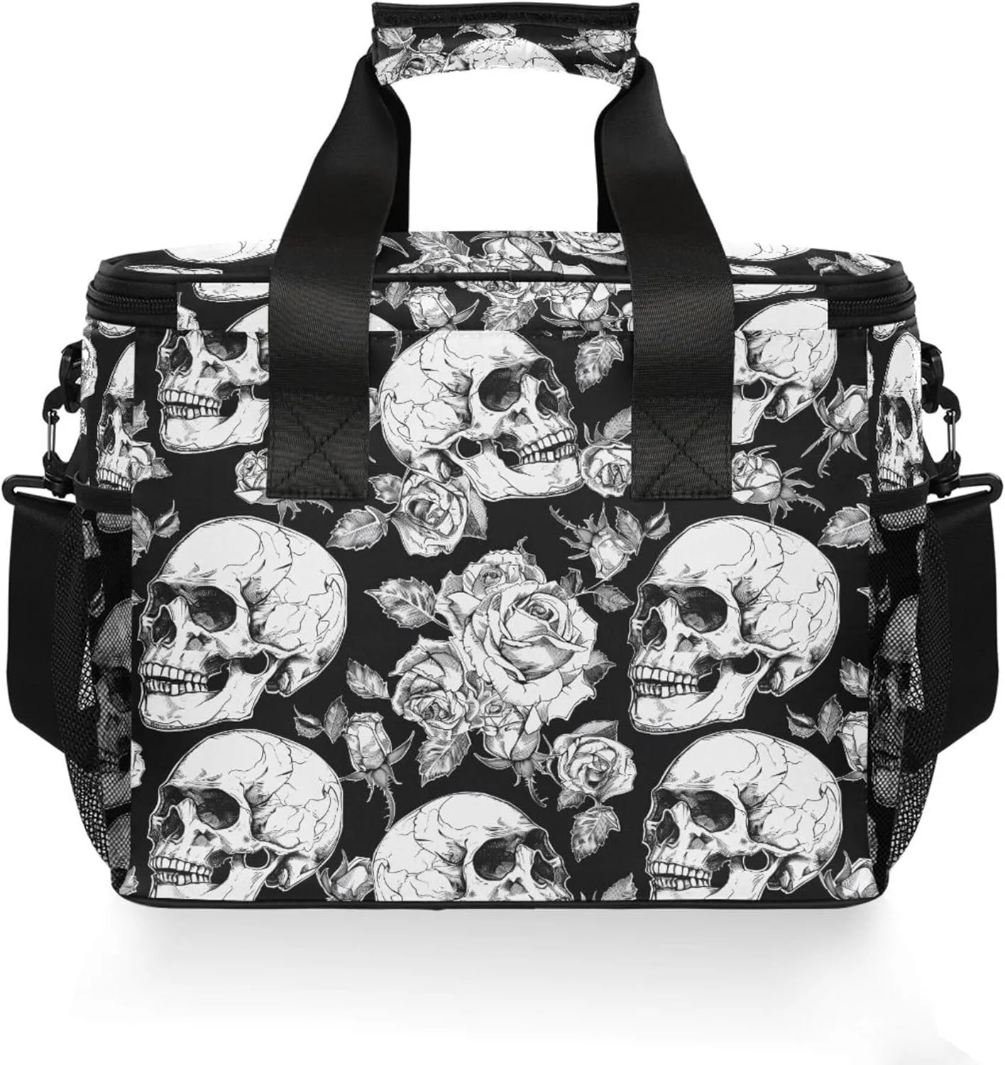 MNSRUU Cooler Bag Skull and Crossbones Soft Cooler Bag Insulated Lunch Totes Picnic Bag Beach Cooler Lunch Box Container with Adjustable Shoulder Strap