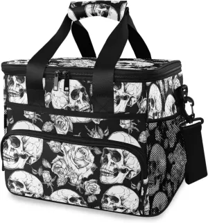 MNSRUU Cooler Bag Skull and Crossbones Soft Cooler Bag Insulated Lunch Totes Picnic Bag Beach Cooler Lunch Box Container with Adjustable Shoulder Strap