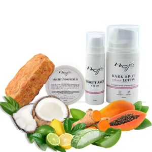 Moona Jolie LIMITED EDITION KIT Mini Full Body & Face Exfoliating Kit | Exfoliating Soap, Nourishing Cream, Hydrating Lotion & Body Scrub – Promotes Smooth, Radiant, Even-Toned Skin