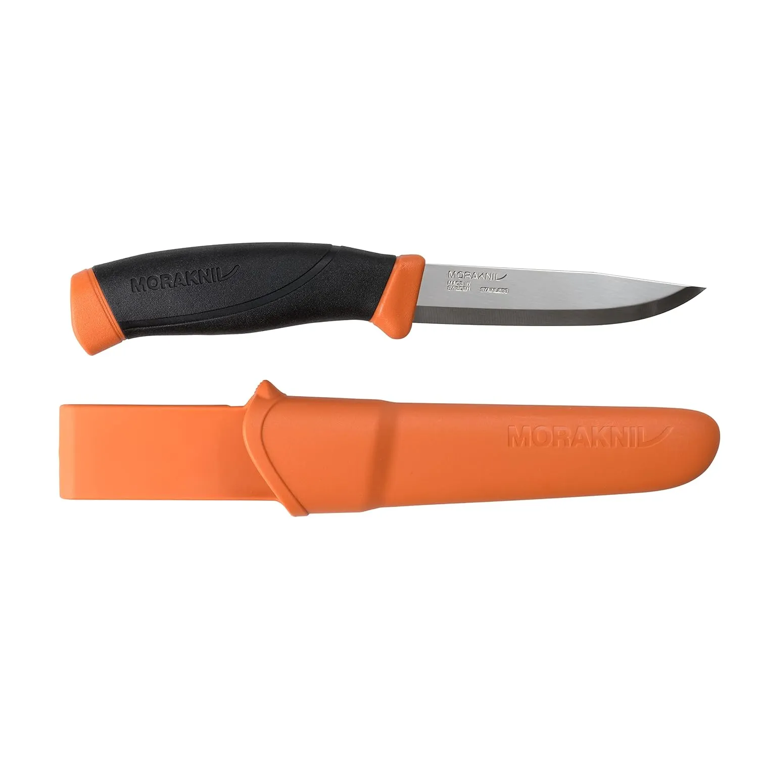 Morakniv Companion (S) Stainless Steel Fixed-Blade Knife, With Sheath, Burnt Orange, 4.1 Inch