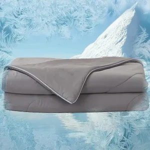 MorroMorn Cooling Comforter for Hot Sleepers & Night Sweats - IceyRest Cold Touch Technology, Lightweight Summer Blanket All-Season Breathable Silk Smooth (Cool Gray, Twin/Twin XL 68"x90")