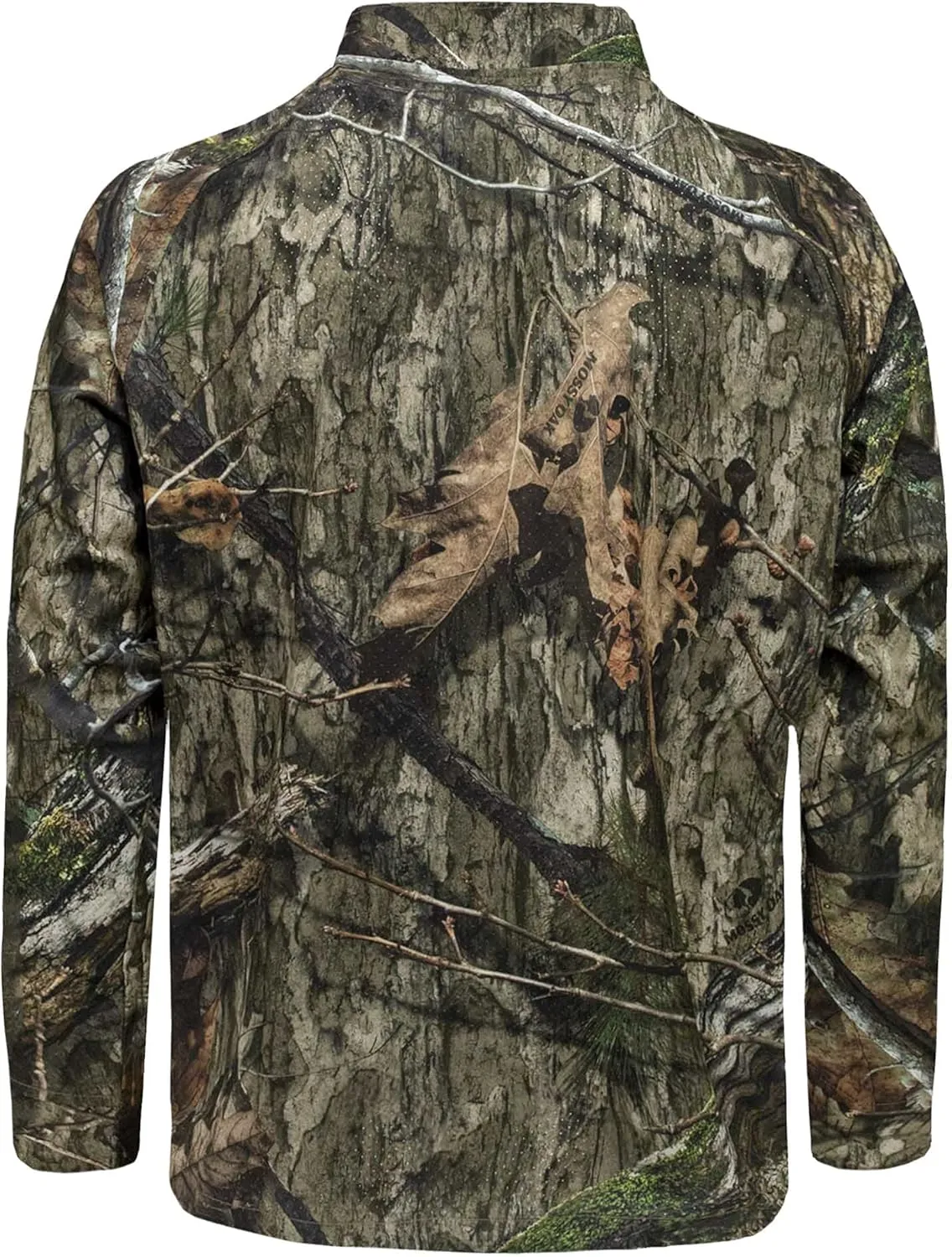 Mossy Oak Men's Hunting Shirts Lightweight Camo Tibbee Tech Stretch Quarter Zip