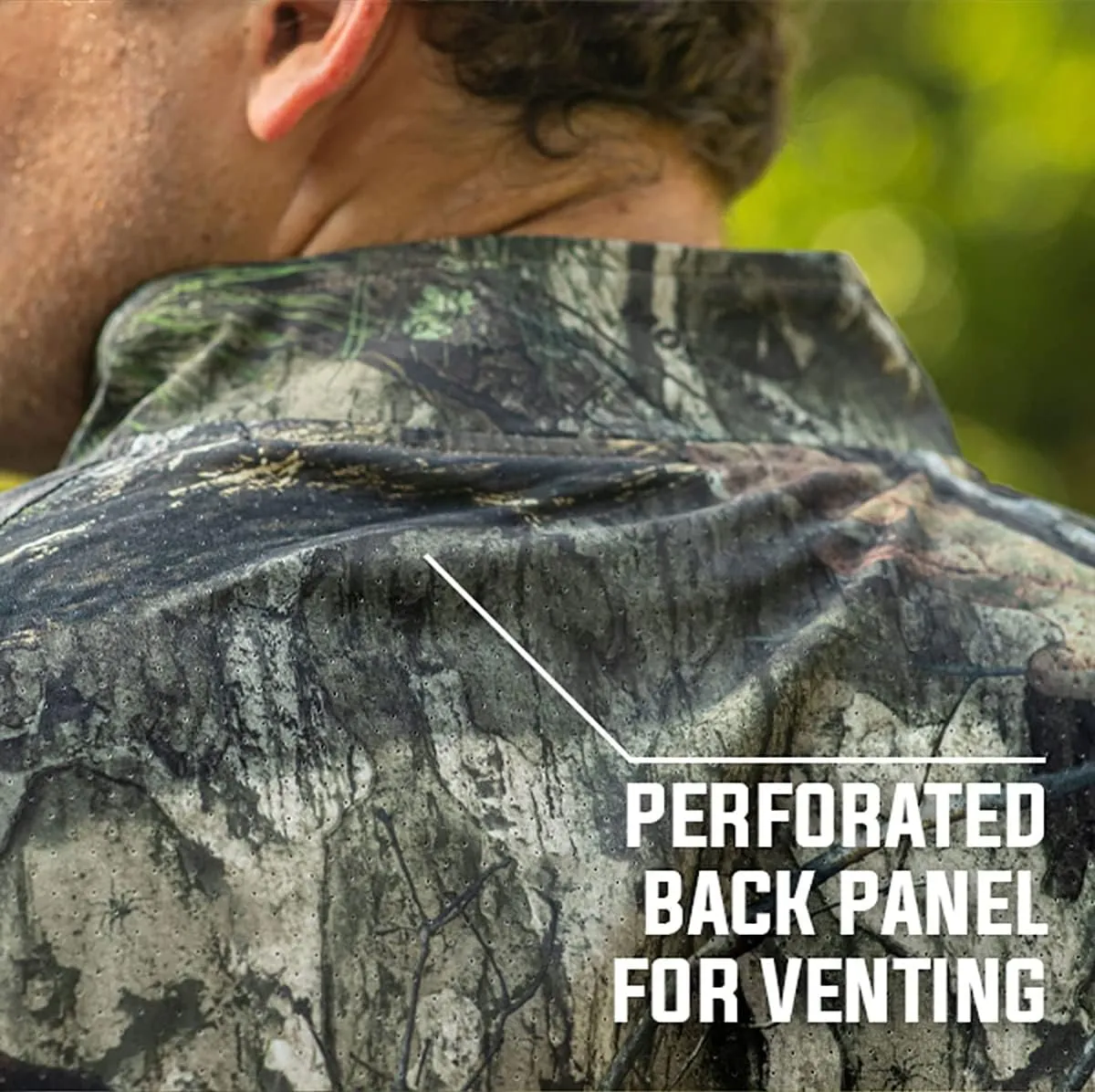 Mossy Oak Men's Hunting Shirts Lightweight Camo Tibbee Tech Stretch Quarter Zip