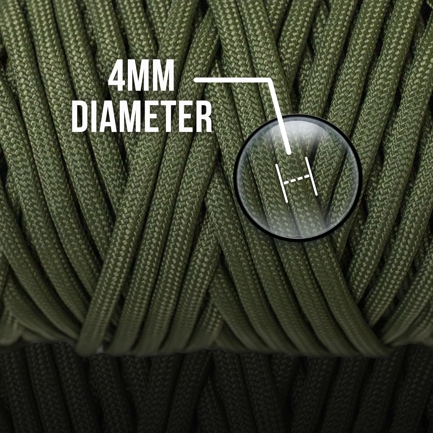 Mossy Oak Paracord 750 – Heavy Duty Nylon Paracord – Survival Rope, Ideal for Camping, Hunting, Fishing, Crafting & DIY Use – Thin Parachute Cord - 4mm Diameter