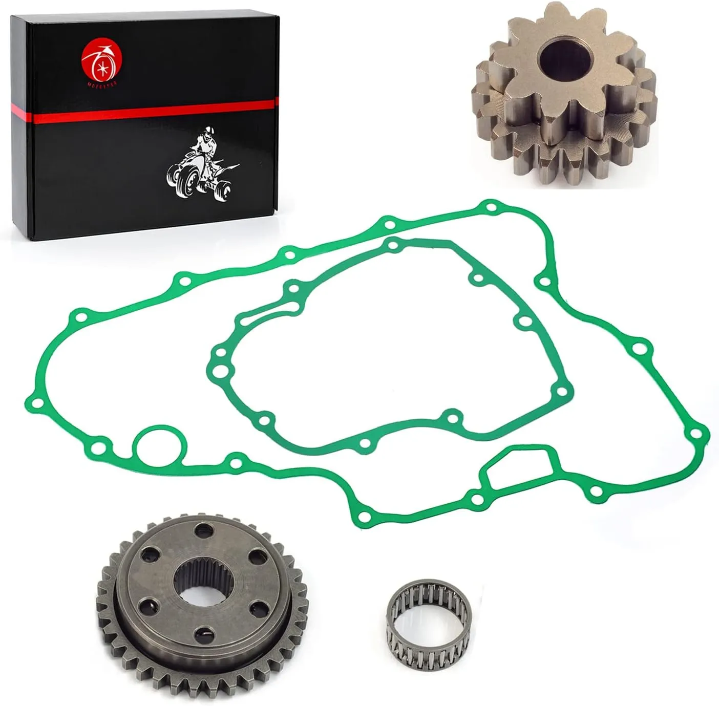 MOTO1988 One Way Starter Clutch & Driven Gear Reduction Gear Gasket Kit For Honda TRX 450ER TRX450ER 2006-2014 28120-HP1-602 28115-MEY-670 28125-MEY-671 28127-MS2-612 28110-MEY-670