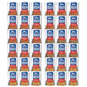 Mountain House 258 Serving Survival & Emergency Food Supply 36 Cans of Lunch & Entree Meals Includes Rice & Chicken, Chili Mac with Beef, Spaghetti with Meat Sauce Ready to Eat Food 30-Year Shelf Life