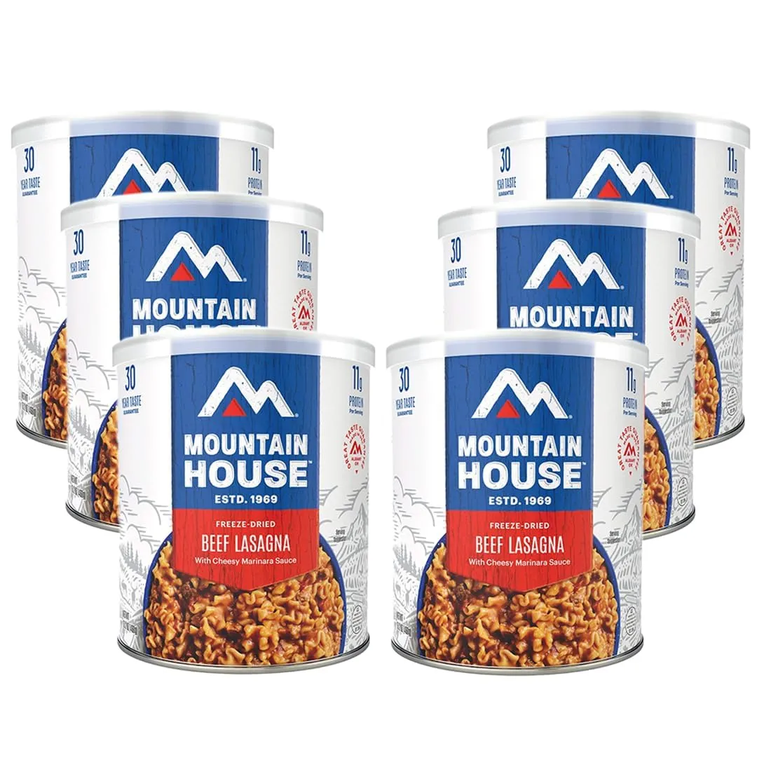 Mountain House 258 Serving Survival & Emergency Food Supply 36 Cans of Lunch & Entree Meals Includes Rice & Chicken, Chili Mac with Beef, Spaghetti with Meat Sauce Ready to Eat Food 30-Year Shelf Life