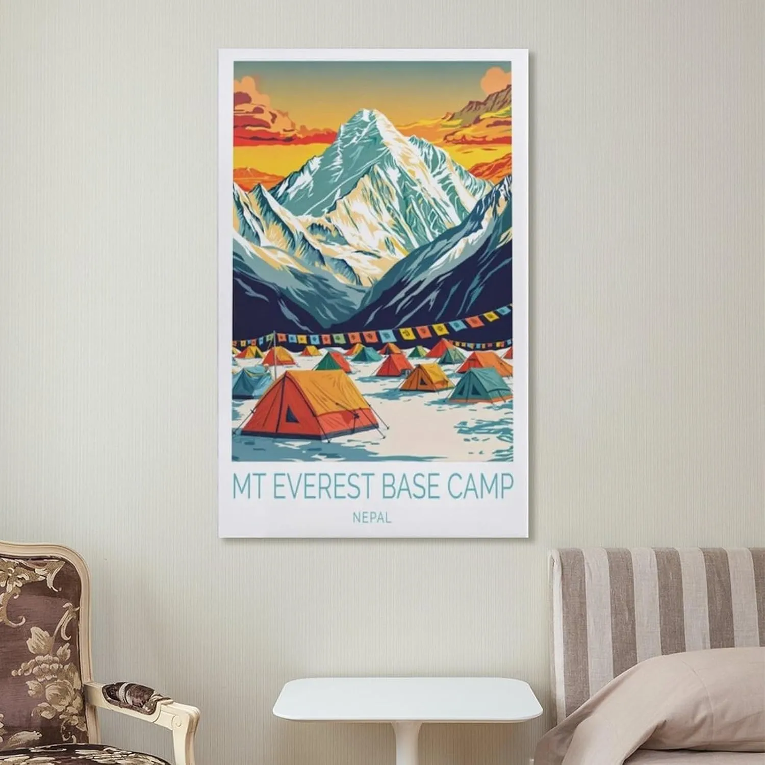 MT Everest Base Camp Travel Print Poster Canvas Wall Art Framed And Unframed Picture For Home Room Decor Poster 12x18inch(30x45cm)