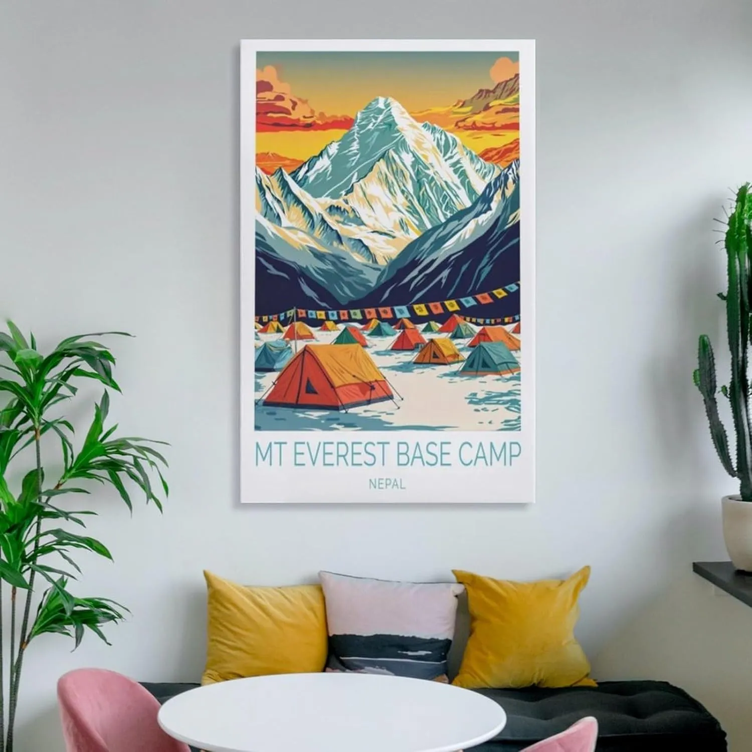 MT Everest Base Camp Travel Print Poster Canvas Wall Art Framed And Unframed Picture For Home Room Decor Poster 12x18inch(30x45cm)