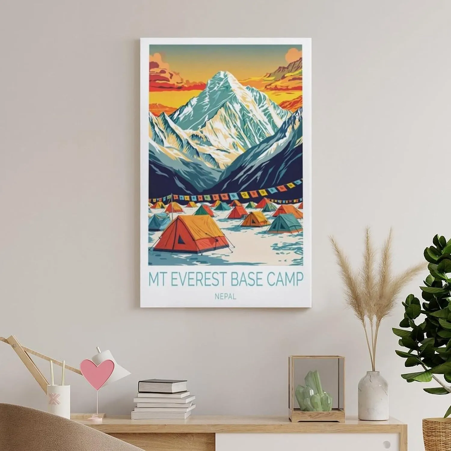 MT Everest Base Camp Travel Print Poster Canvas Wall Art Framed And Unframed Picture For Home Room Decor Poster 12x18inch(30x45cm)