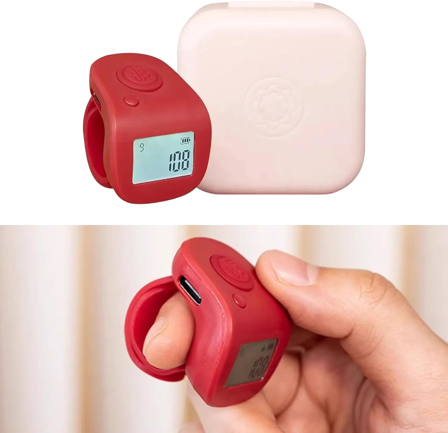 Multifunction Hand Press Counter With Rotates Screen Rechargeable Counting Device For Religious Event & Industrial Environment