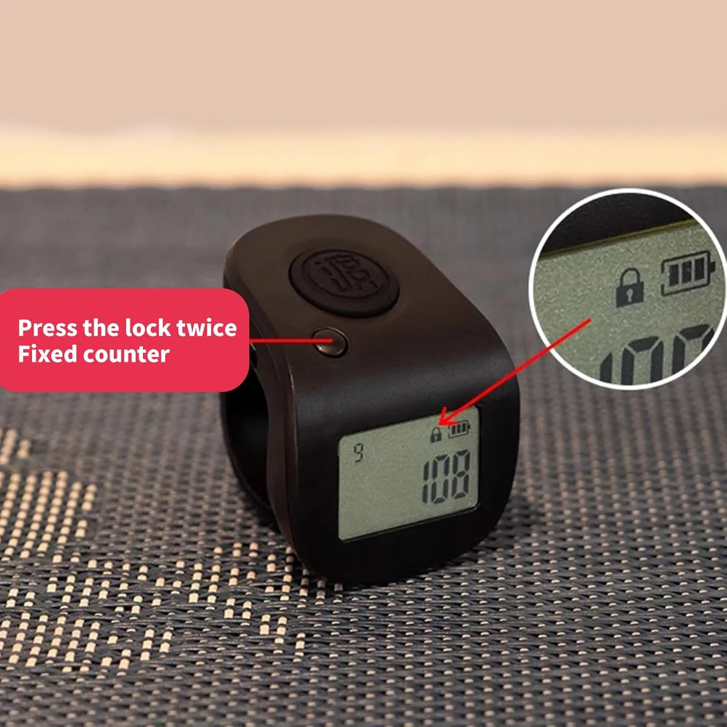 Multifunction Hand Press Counter With Rotates Screen Rechargeable Counting Device For Religious Event & Industrial Environment
