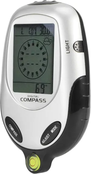 Multifunction Handheld Thermometer, Electronic Compass with Calendar for Outdoor Camping Picnic