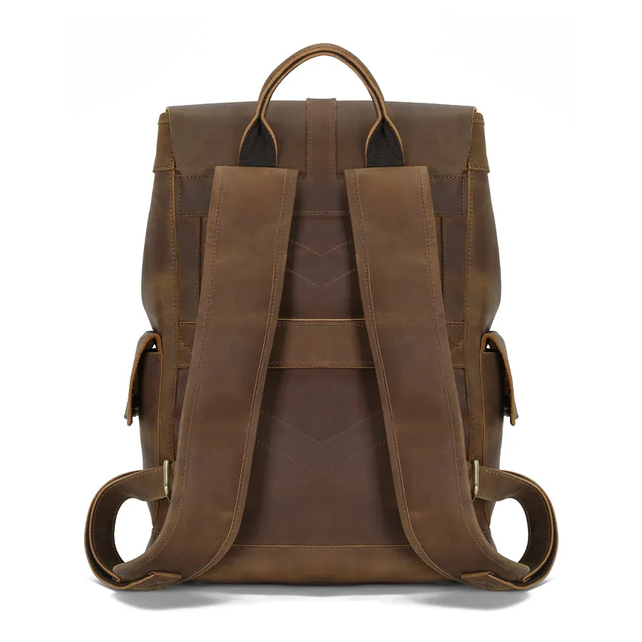 Multifunctional Travel Rucksack for Men- Vintage Leather Backpack
