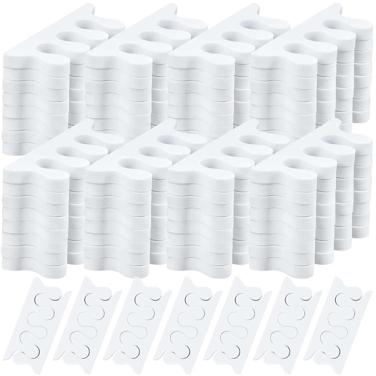 Mumufy 500 Pcs (250 Pairs) Toe Separators Pedicure Tool Kit Soft Toe Spacers for Pedicures Spreaders Finger Dividers for Women Men Feet Nail Toenails Art Painting Polish Spa(White)
