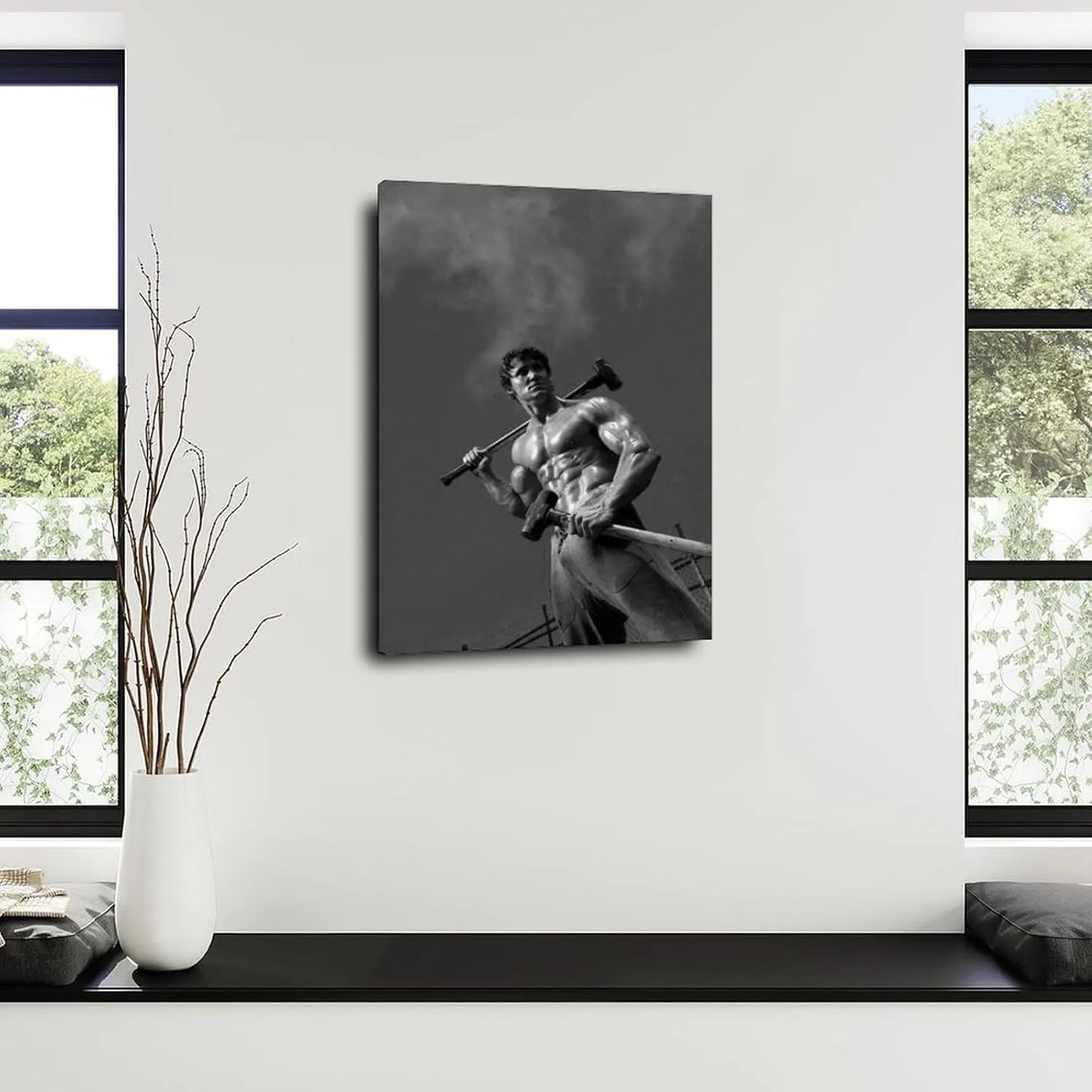 Muscle Man Greg Plitt Mr. Bodybuilder Poster Retro Famous Actor Poster (2) Canvas Painting Posters And Prints Wall Art for Living Room Bedroom Decor 12x18inch(30x45cm) Frame-style