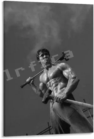 Muscle Man Greg Plitt Mr. Bodybuilder Poster Retro Famous Actor Poster (2) Canvas Painting Posters And Prints Wall Art for Living Room Bedroom Decor 12x18inch(30x45cm) Frame-style