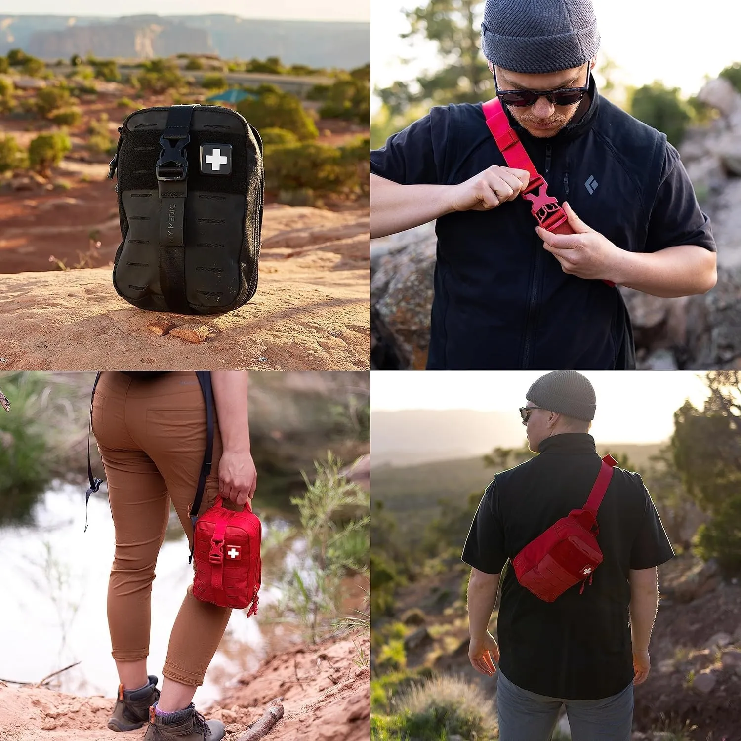 My Medic MyFak Mini Pro First Aid Kit - Small and Lightweight for Camping Hiking and Backpacking - 70 Items IFAK with Tourniquet - HSA/FSA Eligible Great for Travel - Black