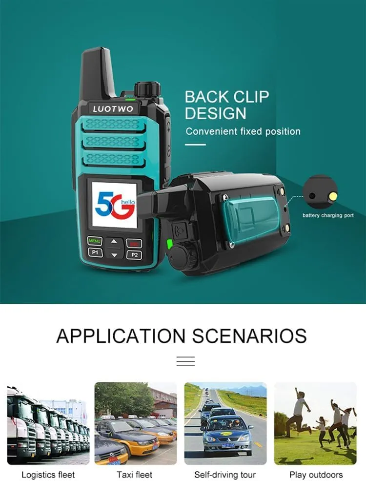 N88 Global Walkie Talkie 4G PoC with SIM Cards Global Radio Unlimited Range PTT Radio LTE Walkie Talkie for Adults Handheld Rechargeable Long Range Intercom 5000km with GPS,Use for a Lifetime