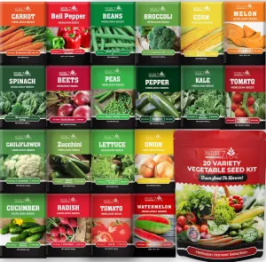 NatureZ Edge, 20 Variety with Melon Seeds for Planting Vegetables, Vegetable Seeds for Planting Outdoors, Seeds, Garden Seed, Heirloom Seeds for Planting Vegetables and Fruits, Garden Seeds