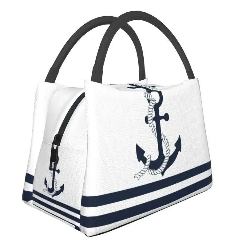 Nautical Cooler Lunch Box Red and White Stripes