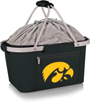 NCAA Iowa Hawkeyes Metro Shopping Basket - Insulated Picnic Basket - Collapsible Market Basket - Utility Tote Cooler Bag