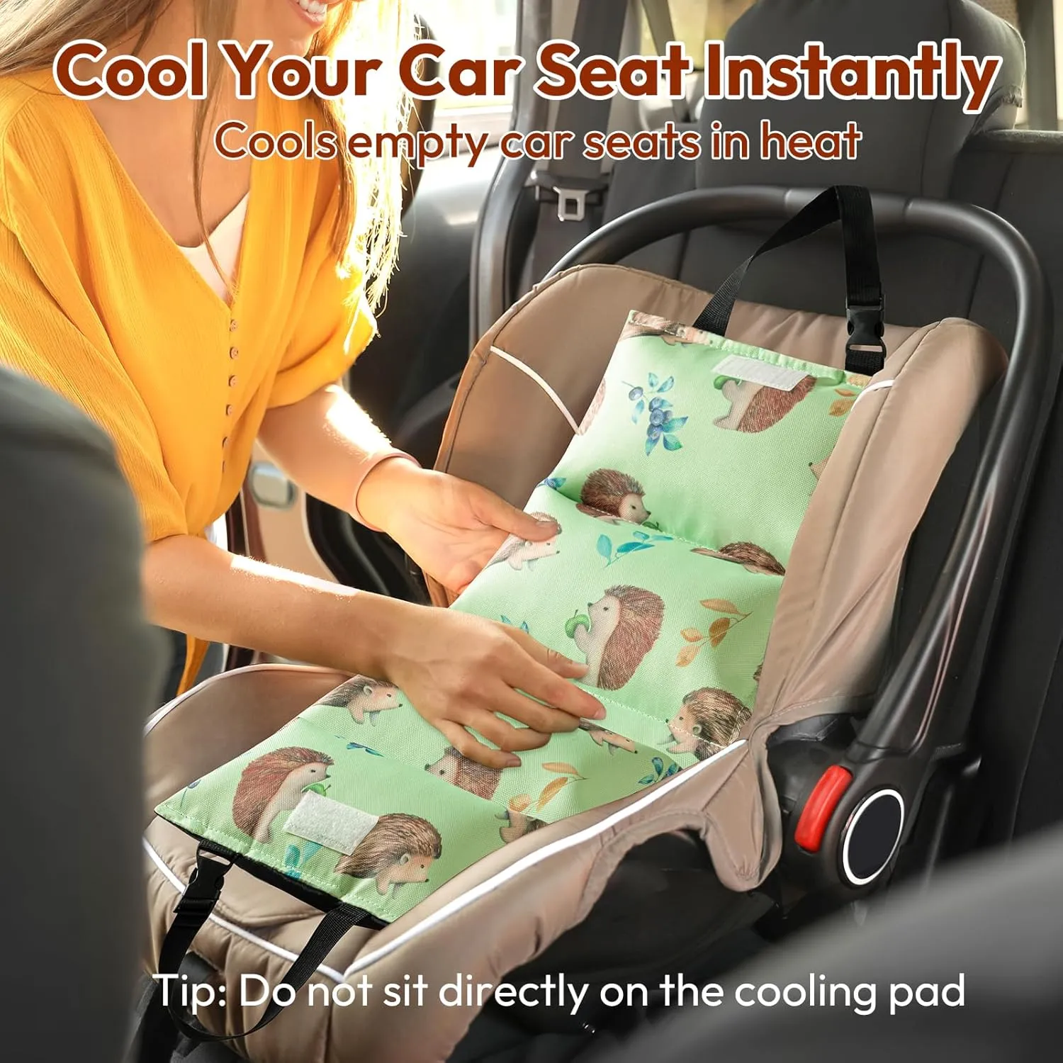 NCVI Car Seat Cooling Pad, Baby Stroller & Car Seat Cooler, Sun Protection & Cooling Mat with Ice Packs for Hot Car Seats, Insulated Seat Cover for Babies, Kids, Pets, Summer Travel Essential
