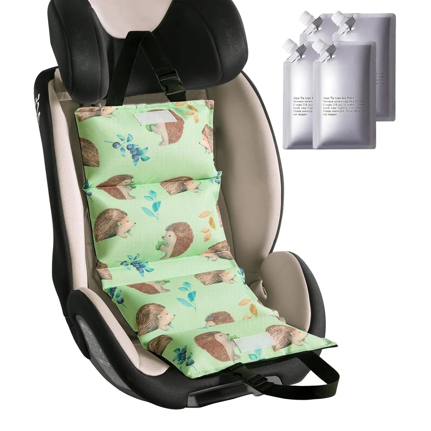 NCVI Car Seat Cooling Pad, Baby Stroller & Car Seat Cooler, Sun Protection & Cooling Mat with Ice Packs for Hot Car Seats, Insulated Seat Cover for Babies, Kids, Pets, Summer Travel Essential