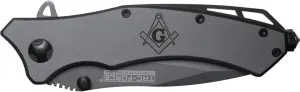 NDZ Performance Masonic Compass 1 Engraved TAC-Force TF-820GY Speedster Model Folding Pocket Knife